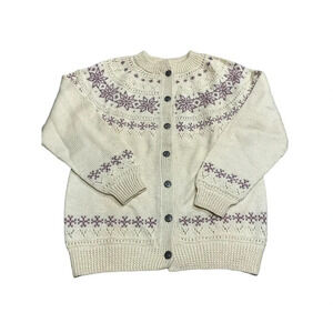 Dale of Norway Women's Sweater Cardigan Fair Isle New Wool Vintage Size 42 M/L